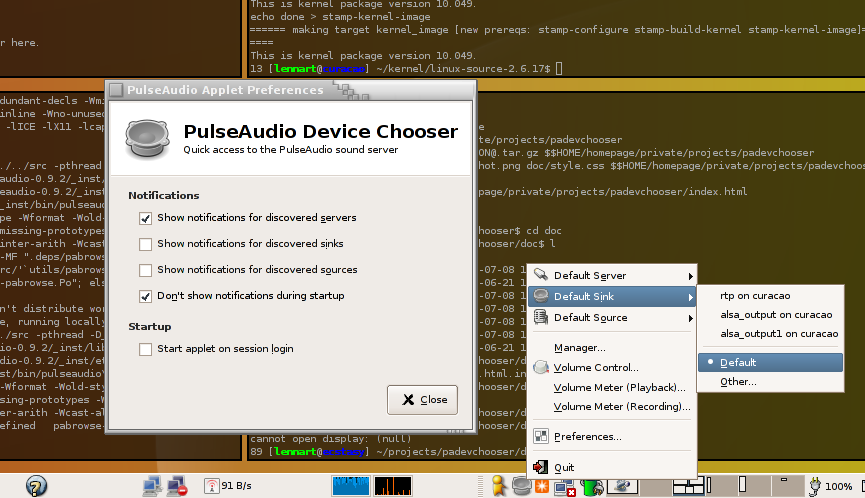 PulseAudio Device Chooser Screenshot